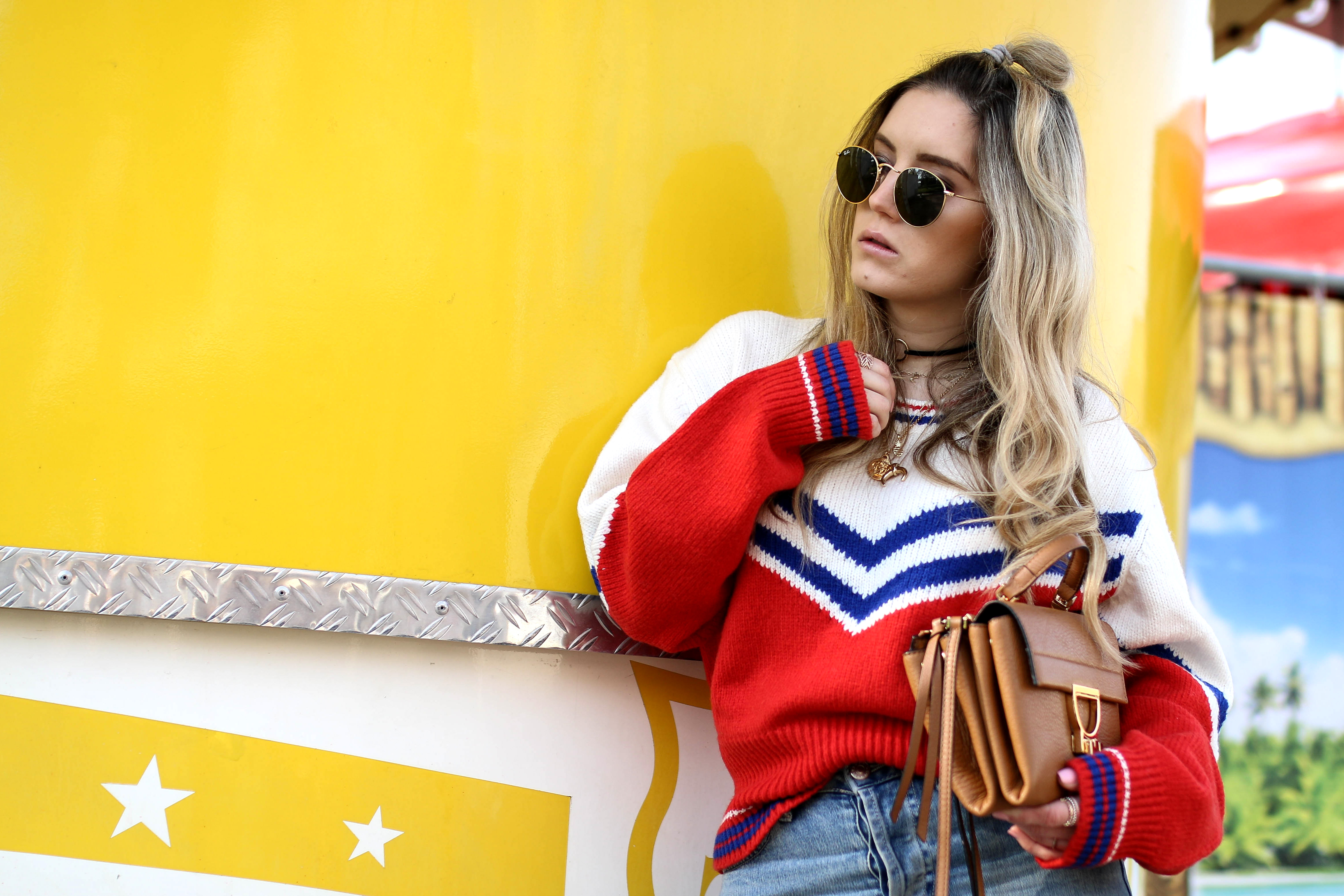 retro sweater retro jumper #storiesla fashion blog personal style blog coccinelle arlettis mini bag